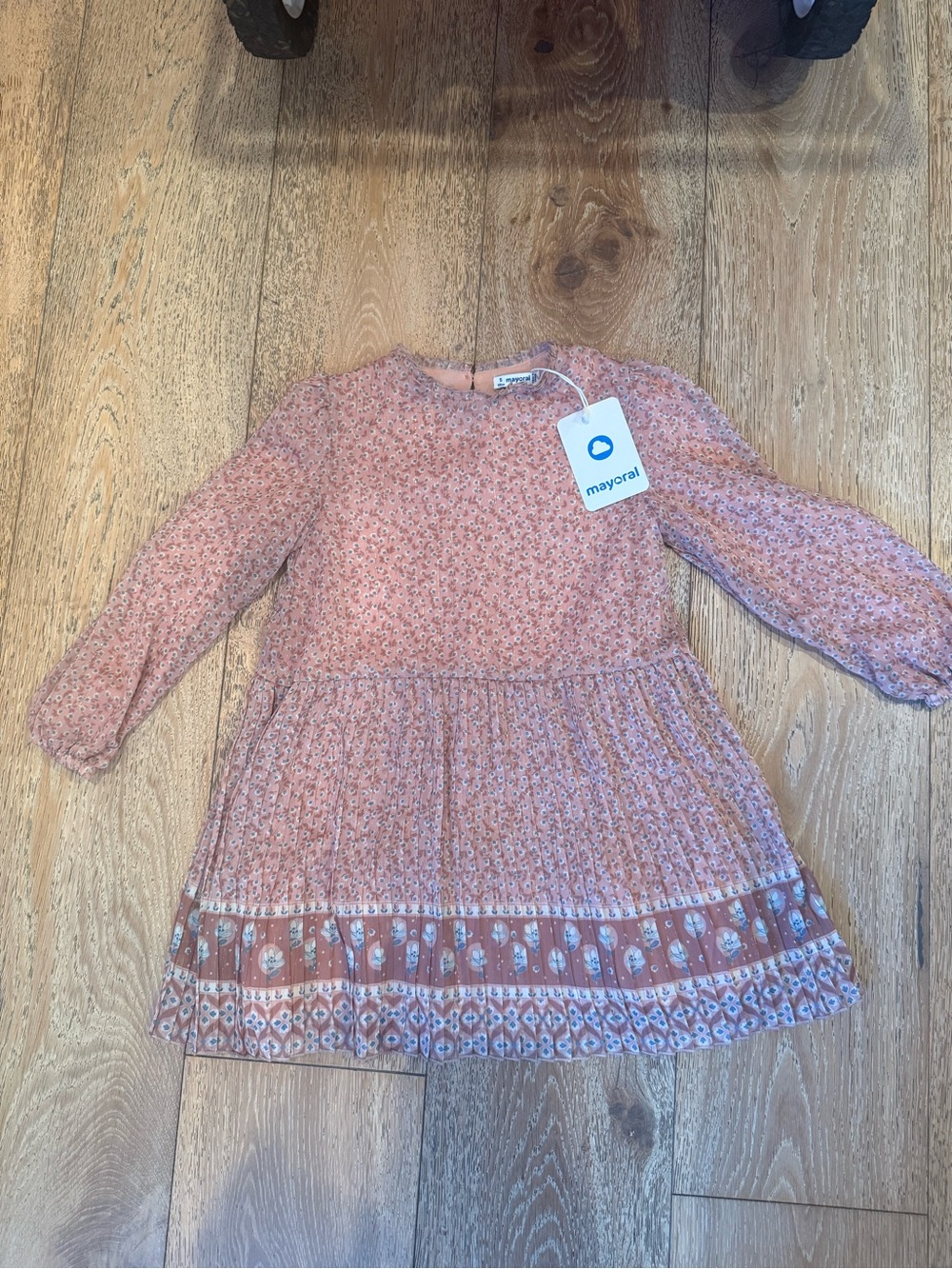NWT Mayoral Size 5 Pink Floral Pleated Dress
